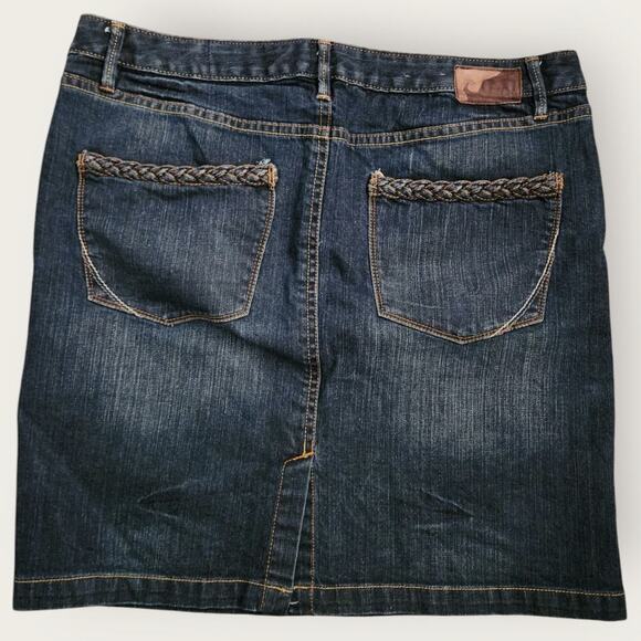 Converse One Star Skirt Women's Sz 14 back slit denim mini dark wash - Picture 2 of 6